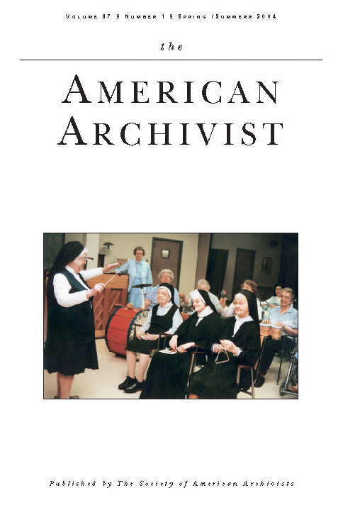 Cover of The Society of American Archivists - Summer 2004