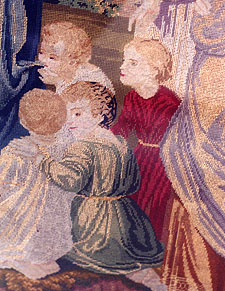 Picture of portion of Mother Caroline's tapestry that hangs at Notre Dame of Elm Grove, Elm Grove, Wisconsin.