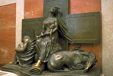 The Holy Family at Rest - the Flight of Egypt, Anna Hyatt Huntington (1876-1973), created in 1957. It was a gift to the Shrine by the artist in 1963. Basilica of the Nation Shrine of the Immaculate Conception, Washington D.C. used with permission