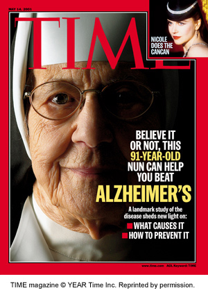 Cover of TIME Magazine featuring The Nun Study regarding Alzheimer's - May 14, 2001