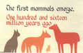 The first mammals emerge. One hundred and sixteen million years ago.