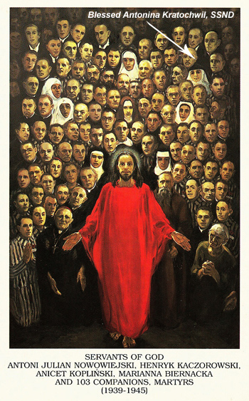 Image of painting of Servants of God - Antoni Julian Nowowiejski, Henryk Kaczorowski, Anicet Koplinski, Marianna Biernacka and 103 companions, Martyrs (1939-1945)