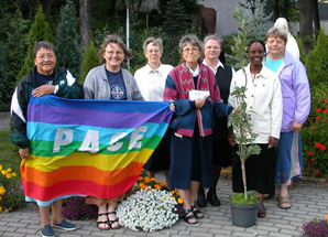 SHALOM representatives meet with Sister Cathy Arat, SSND, Coordinator of SHALOM (fourth from left)