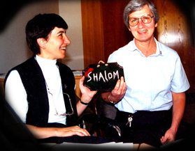 The first coordinators of the SHALOM Network were named May 31, 1995. <br />They were Sister Krisztina Vargacz, SSND, from Hungray (left) <br />and Margaret Mattare, SSND, from Baltimore.